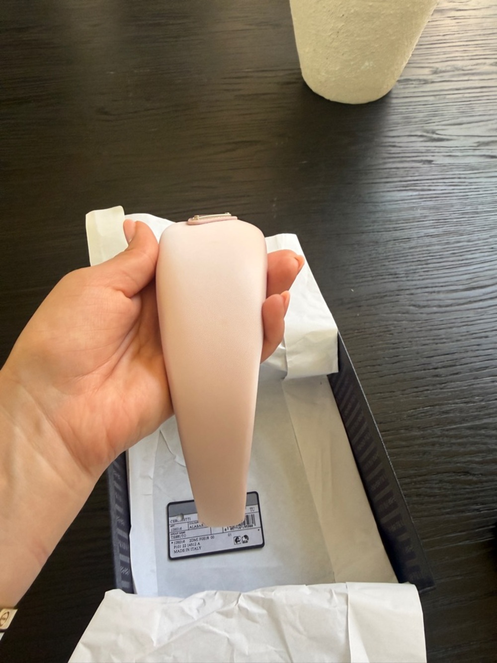 Large Prada Blush Padded Headband - Picture 4 of 12